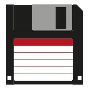 Floppy disk - color vector illustration of floppy diskette, white background Stock Illustration