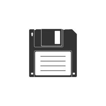 Floppy disk for computer data storage icon isolated. Diskette sign. Flat design Stock Illustration
