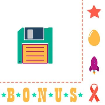 Floppy disk computer symbol 스톡 일러스트