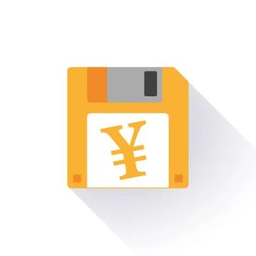 Floppy disk with a currency sign Stock Illustration