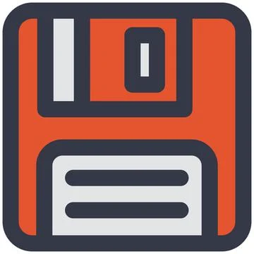 Floppy disk data file save button flat vector icon Stock Illustration