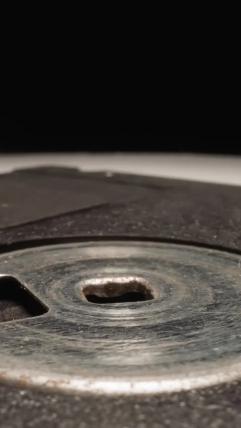 Floppy disk designed to watch eclipses on black background Vídeo Stock 307462269