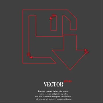Floppy disk download. Flat modern web button and space for your text Stockillustratie