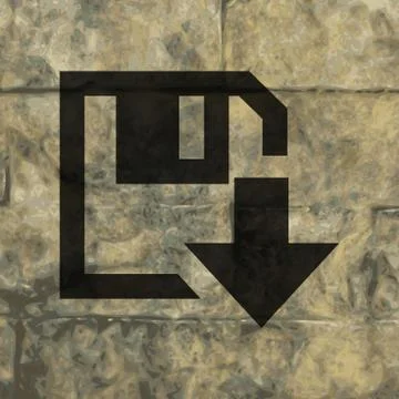 Floppy disk download. Flat modern web button and space for your text Illustrazione stock