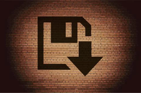 Floppy disk download. Flat modern web button and space for your text Stock Illustration