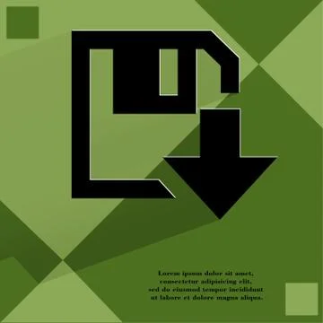 Floppy disk download. Flat modern web design on a flat geometric abstract backgr Stockillustratie