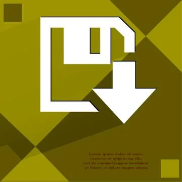 Floppy disk download. Flat modern web design on a flat geometric abstract backgr Stockillustratie