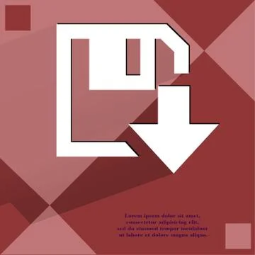 Floppy disk download. Flat modern web design on a flat geometric abstract backgr Stock Illustration