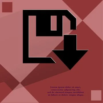 Floppy disk download. Flat modern web design on a flat geometric abstract backgr Stock Illustration
