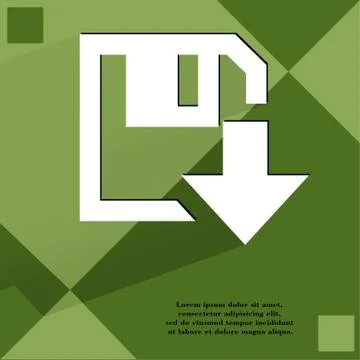 Floppy disk download. Flat modern web design on a flat geometric abstract backgr Stock Illustration
