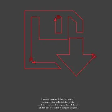 Floppy disk download icon Flat with abstract background イラスト素材