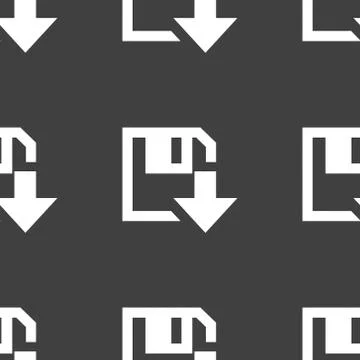Floppy disk download web icon. flat design. Seamless gray pattern. イラスト素材
