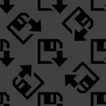 Floppy disk download web icon. flat design. Seamless gray pattern. Stockillustratie