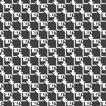 Floppy disk download web icon. flat design. Seamless gray pattern. 스톡 일러스트
