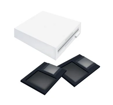 Floppy Disk Drive with Diskette on White Stock Illustration