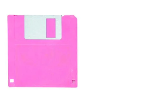 Floppy disk drive isolated on white with clipping path, vintage technology co Stockfoto's