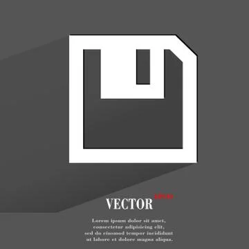 Floppy disk. Flat modern web button with long shadow and space for your text Illustrazione stock