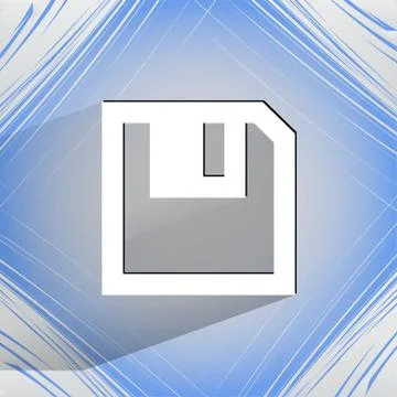 Floppy disk. Flat modern web design on a flat geometric abstract background 库存插图