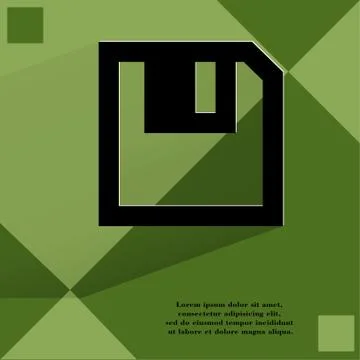 Floppy disk. Flat modern web design on a flat geometric abstract background 스톡 일러스트