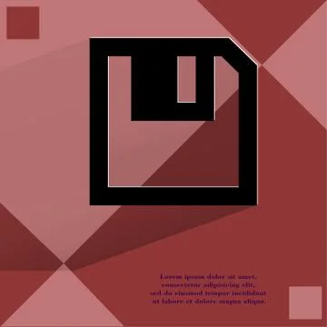 Floppy disk. Flat modern web design on a flat geometric abstract background Illustrazione stock