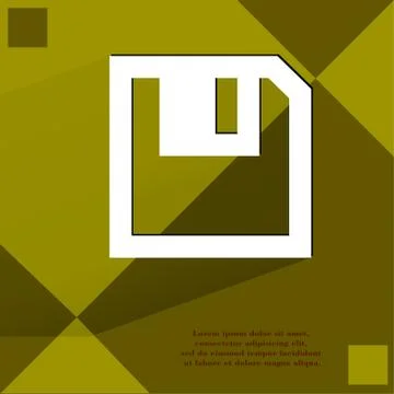 Floppy disk. Flat modern web design on a flat geometric abstract background Stock Illustration