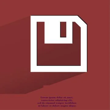 Floppy disk. Flat modern web button with long shadow and space for your text Stockillustratie