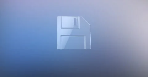 Floppy Disk Glass 3d Icon Stock Footage 67952938