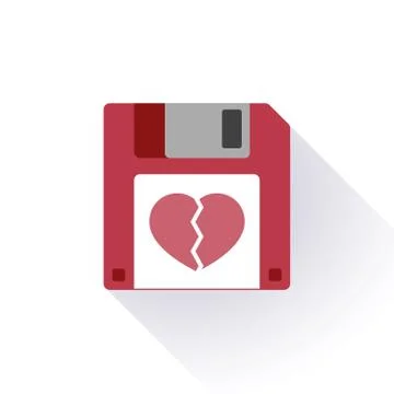 Floppy disk with a heart Stock Illustration