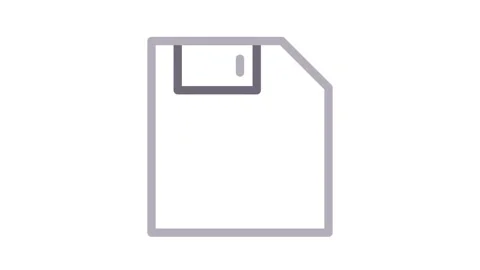 Floppy disk icon with a circle overlay, symbolizing a warning or error rela.. Stock Footage 334766202