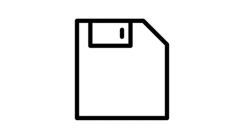 Floppy disk icon with a circle overlay, symbolizing a warning or error rela.. Stock Footage 334766342