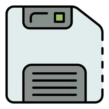 Floppy disk icon color outline vector Stock Illustration
