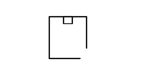 A floppy disk icon displayed on a black background, illustrating classic da.. Stock Footage 332759209