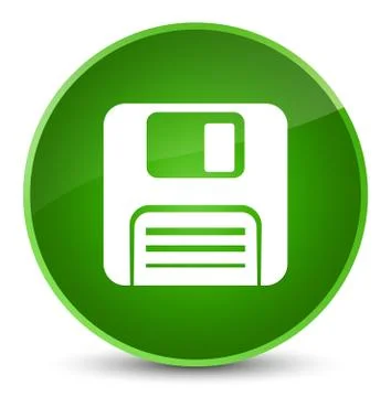 Floppy disk icon elegant green round button Stock Illustration
