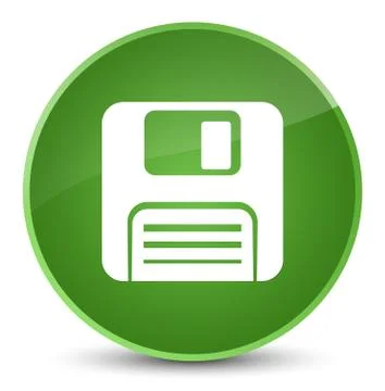 Floppy disk icon elegant soft green round button Stock Illustration