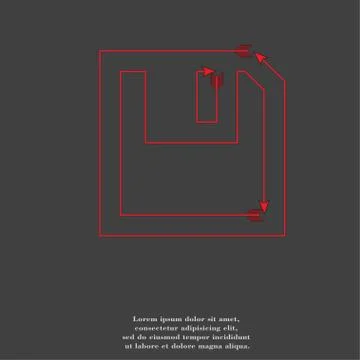 Floppy disk icon Flat with abstract background Stock Illustration