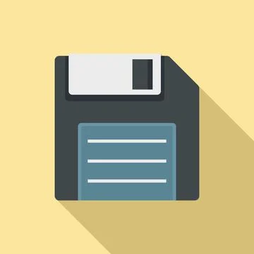 Floppy disk icon, flat style Illustrazione stock