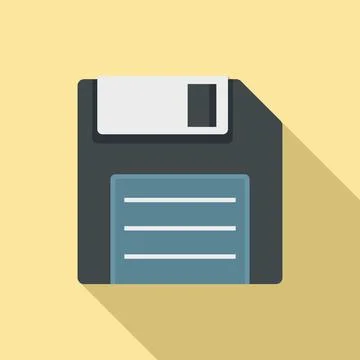 Floppy disk icon, flat style Stock Illustration