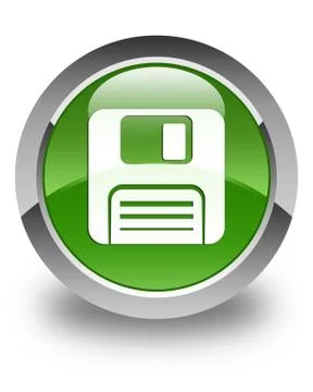 Floppy disk icon glossy soft green round button Stock Illustration