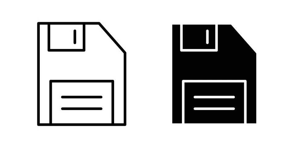 Floppy disk icon illustration. Pixel perfect vector graphics Stock Illustration