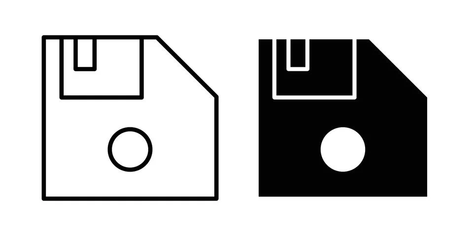 Floppy disk icon. Outline, flat icons Stock-Illustration