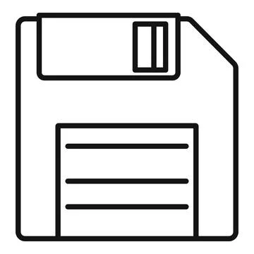 Floppy disk icon, outline style Illustrazione stock