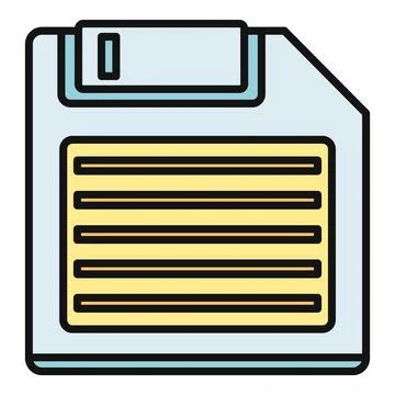 Floppy disk icon representing digital data storage technology Illustrazione stock