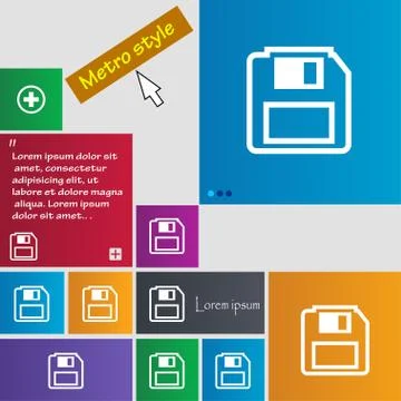 Floppy disk icon sign. buttons. Modern interface website buttons with cursor  Illustrazione stock