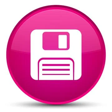 Floppy disk icon special pink round button Stock Illustration