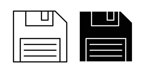 Floppy disk icon symbol, outline icons Stock-Illustration