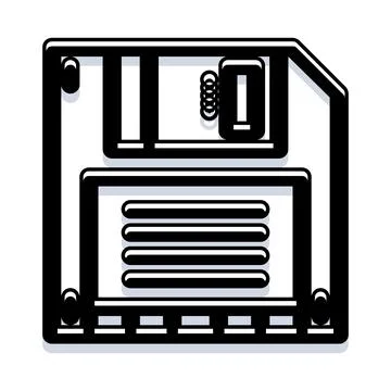 Floppy disk icon symbolizing retro data storage Stock Illustration