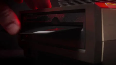 Floppy disk inserted in floppy drive 스톡 동영상 242254601