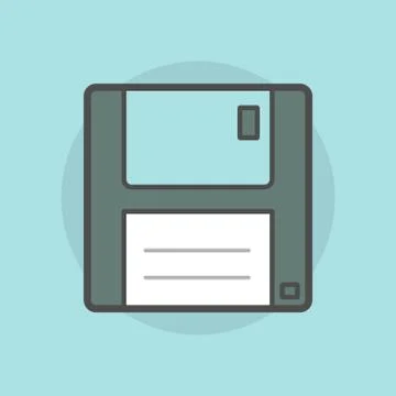 Floppy disk isolated on blue background Stock Illustration