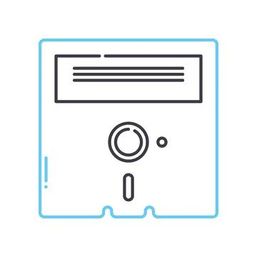 Floppy disk line icon, outline symbol, vector illustration, concept sign Stock Illustration