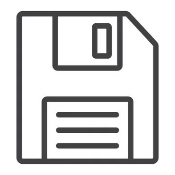 Floppy disk line icon, web and mobile, diskette Stock-Illustration
